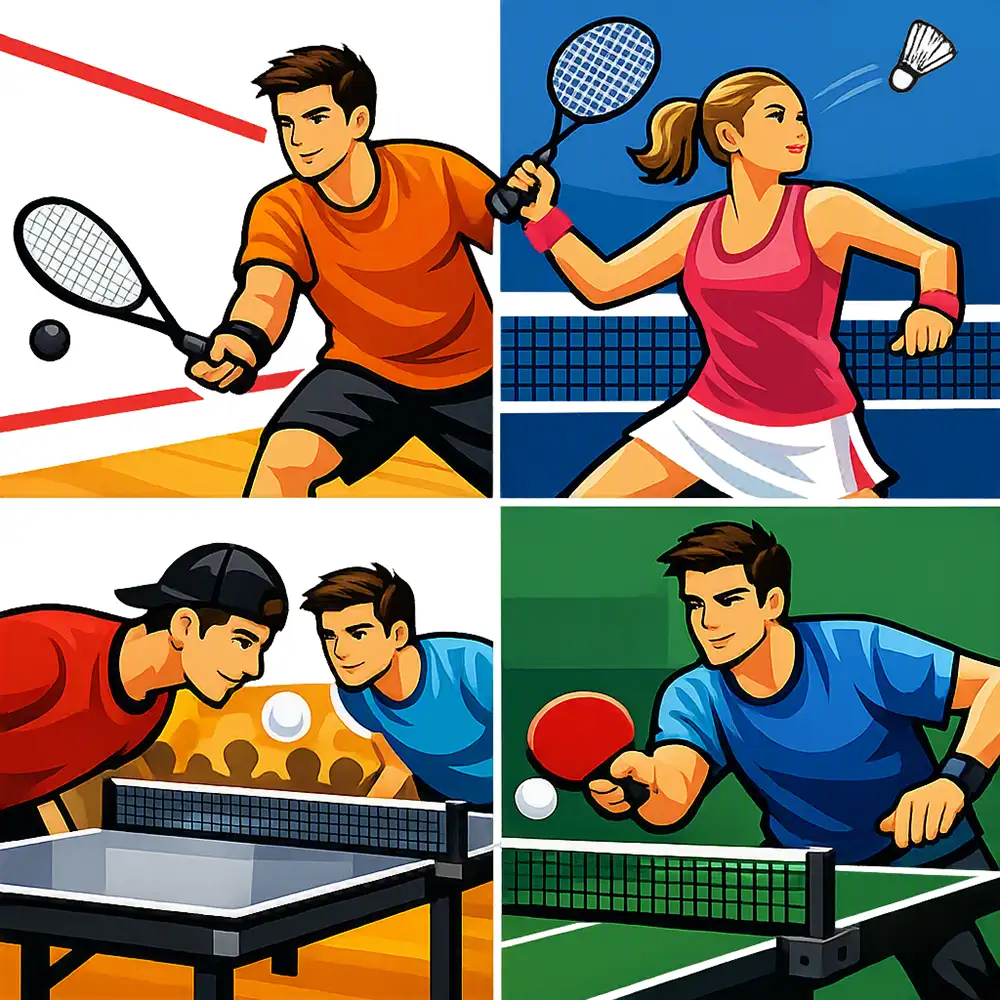 Quadruple Spielen Sie Squash, Badminton, Headis und Tischtennis – und das schon zum Sensationspreis ab € 39,90 pro Monat. Mit diesem Paket genießen Sie beliebige und allumfassende Spielmöglichkeiten.
